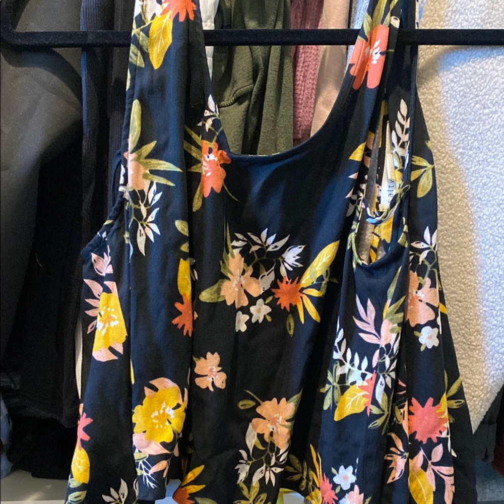 Floral Black Sleeveless Top